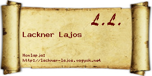 Lackner Lajos névjegykártya